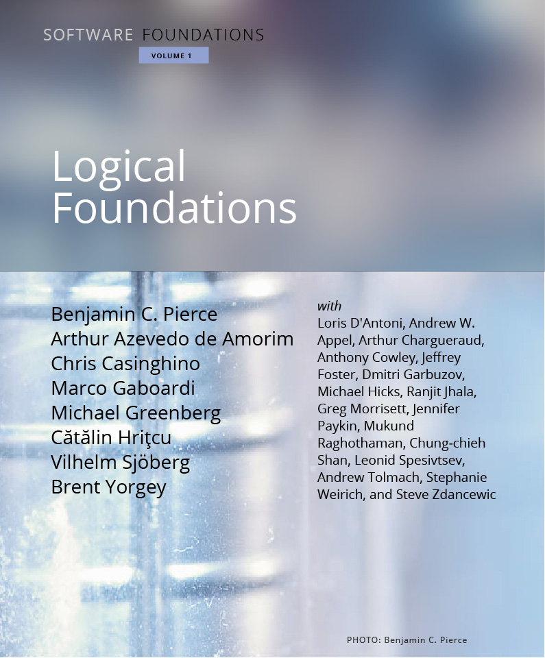 The cover of Software Foundations, Vol. 1: Logical Foundations.